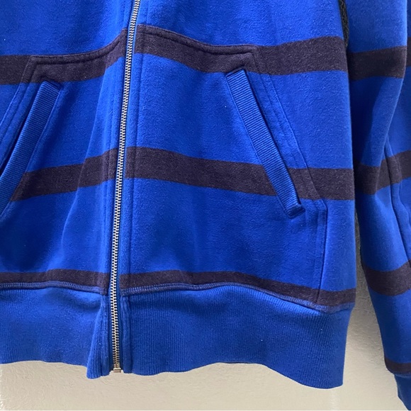 LULULEMON Men’s Scuba Blue Stripe Full Zip Hoodie Size Large - Picture 4 of 11